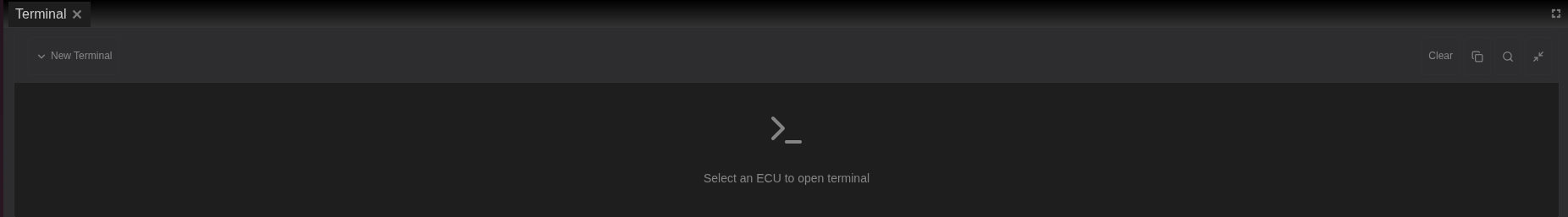 Terminal panel with ECU selector