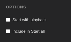Options checkboxes in the signal options dialog