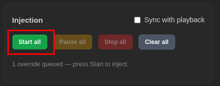 Signal Injection controls