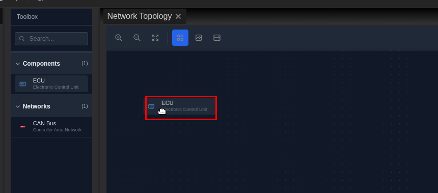 Dragging ECU from Toolbox to Canvas