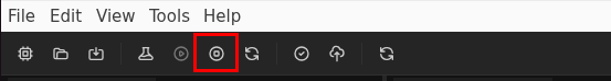 Toolbar with Stop button highlighted