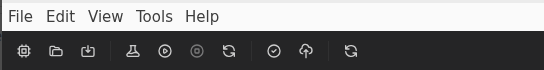 Top menu bar and toolbar actions