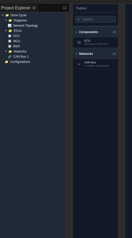 Project Explorer and Toolbox